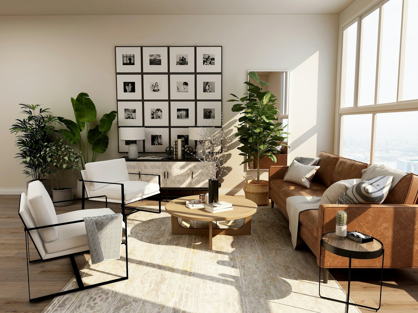 Apartamento na Lapa — central patio with olive tree